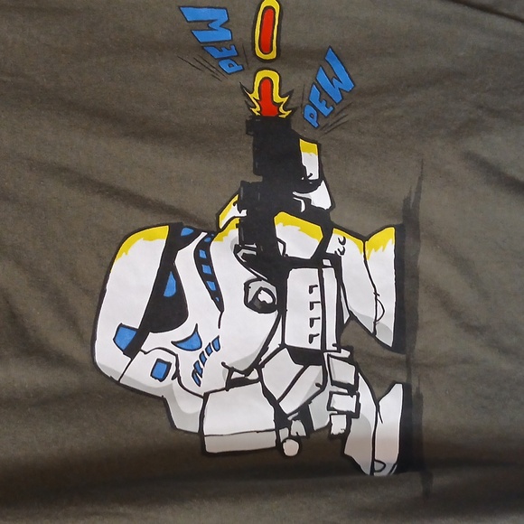 Kids Graphic Star Wars Stormtrooper T-Shirt - Green Medium (Unisex) - Picture 3 of 3